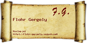 Flohr Gergely névjegykártya